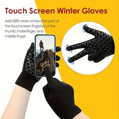 Touchscreen Winter Gloves Men Women Warm Anti Slip Knit Lining