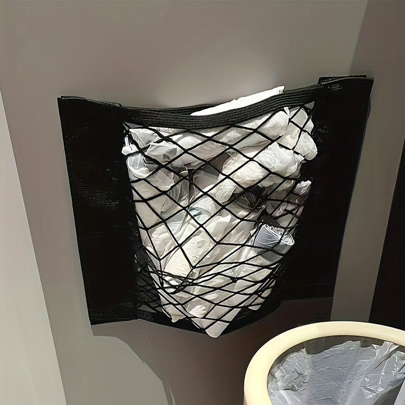 1pc Cabinet Mesh Storage Bag Door Back Wall Hanging Punch Bag