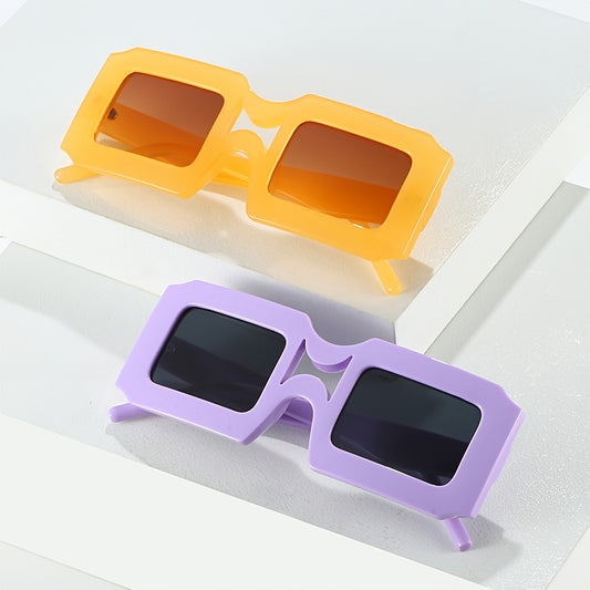 Square Frame Candy Sunglasses Y2K Stylish Shades Eyeglasses
