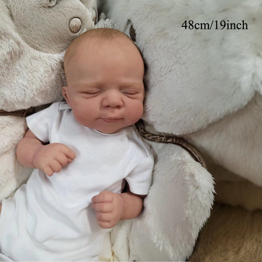 Soft Vinyl Reborn Doll Asleep Baby Girl Lifelike Bath Toy