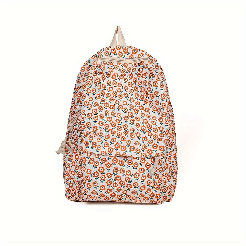 Floral Corduroy Backpack Stylish Laptop Bag for College & Work