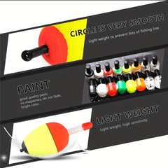 FTK 5pcs Lightweight Fishing Floats Eye-catching Bobbers Fishing Accessories