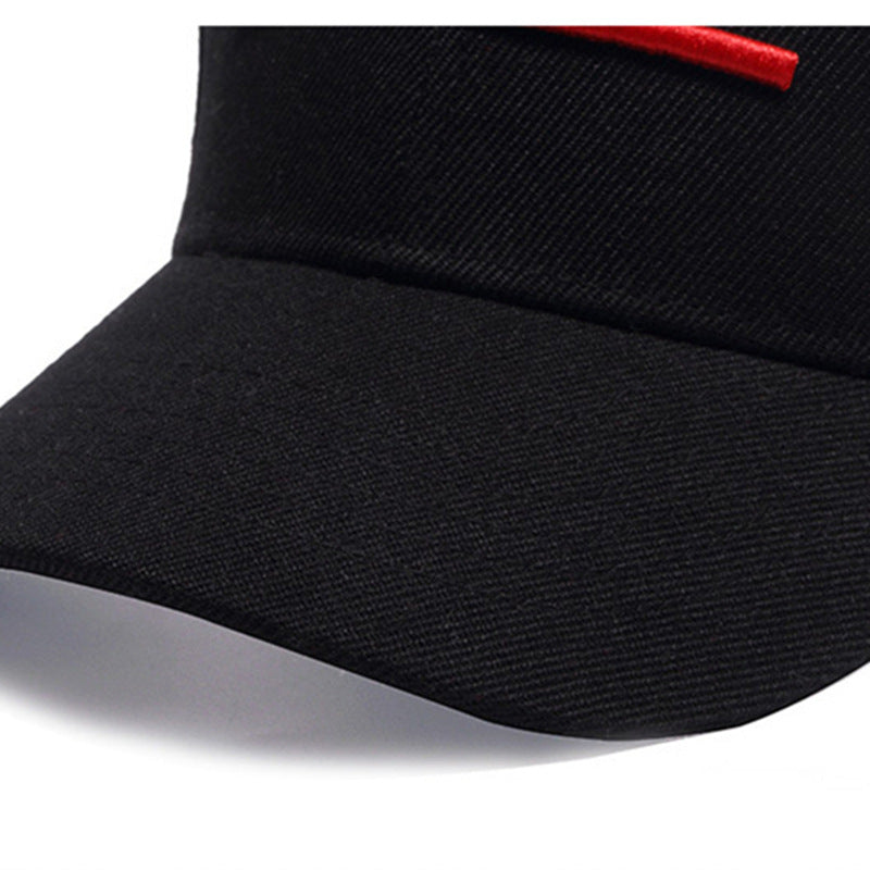 Men's Red Embroidered Baseball Cap