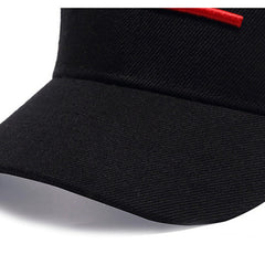 Men's Red Embroidered Baseball Cap