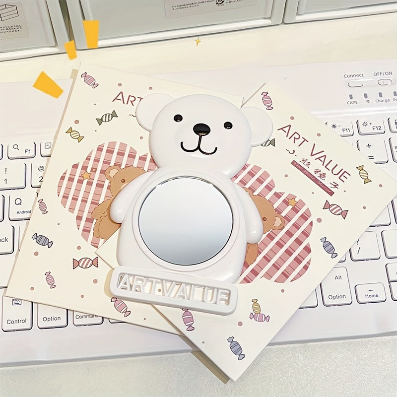 Cartoon Bear Compact Travel Makeup Mirror HD Vanity Mirror