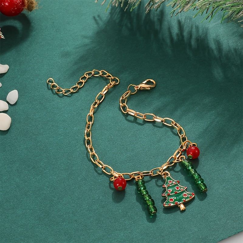 2pcs Colorful Christmas Tree Beaded Bracelets