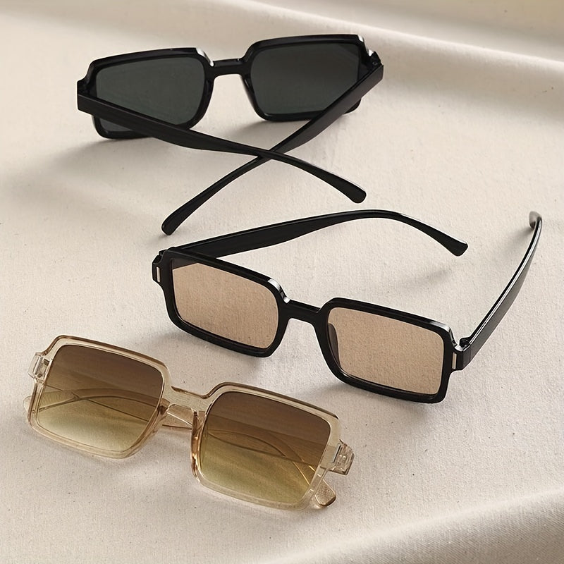 3 Pairs Square Sunglasses Unisex Anti Glare UV400 Shades for Driving