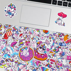 50pcs Unicorn Stickers Waterproof Vinyl Stickers Pack For Adults