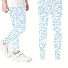 Dalmatian Print Girls Sports Leggings Elastic Tight Pants