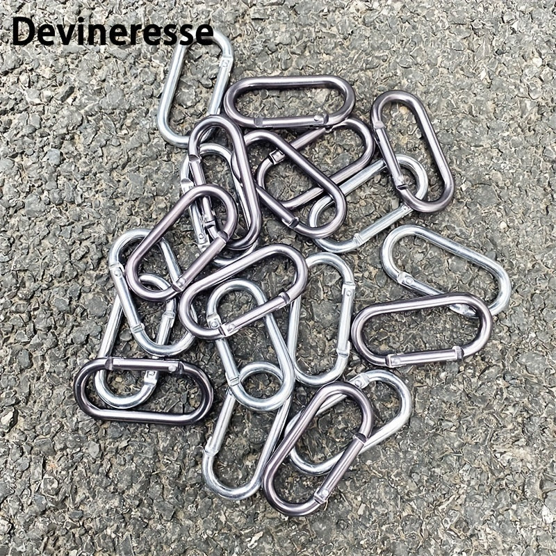 10pcs Metal Carabiner Keychains for Outdoor Adventures