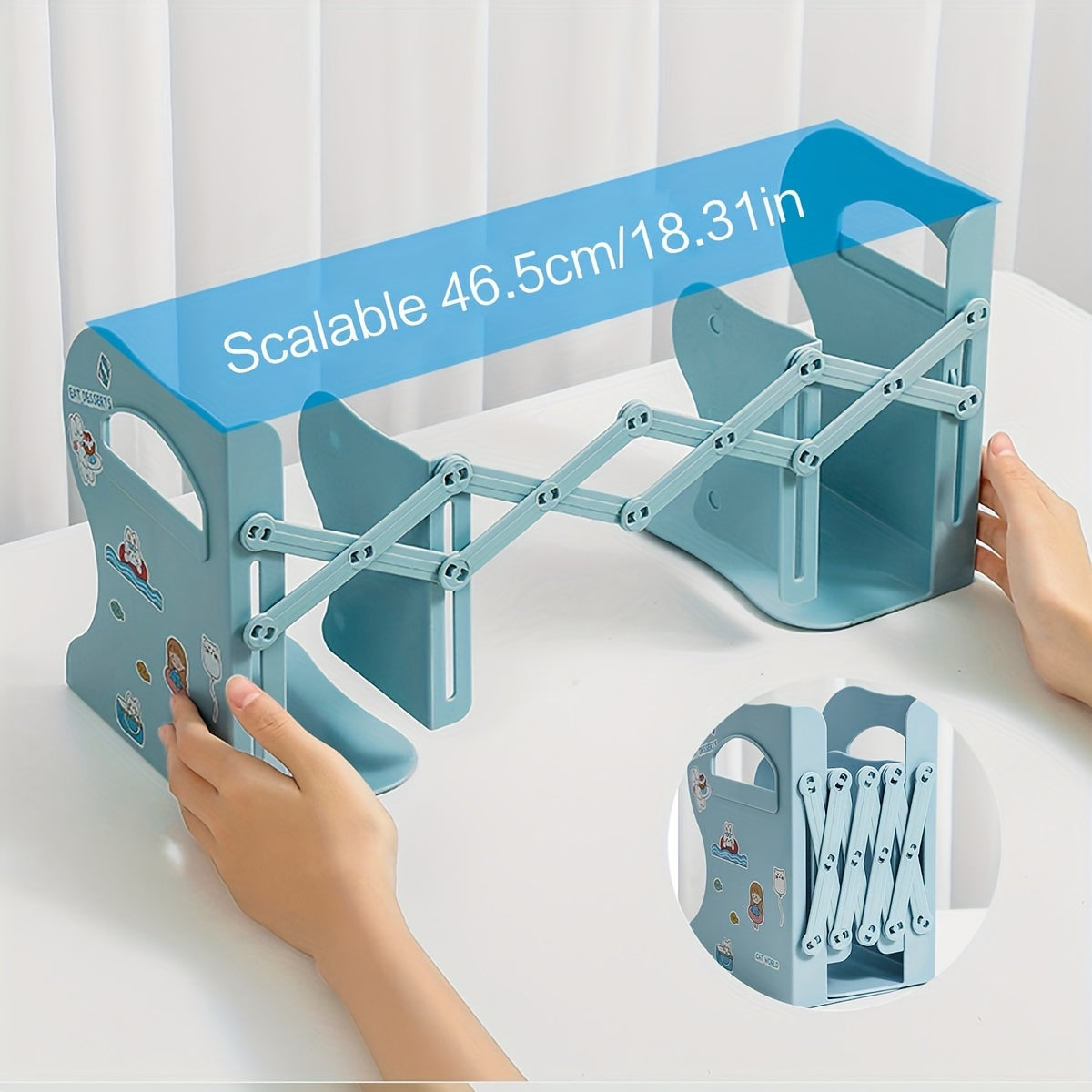 Retractable Book Stand With Pen Holder Desktop Book Storage Rack