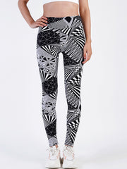 Women's Geometric Print High Waist Cropped Pants