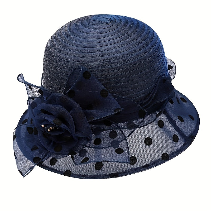 Lace Flower Dotted Bucket Hat Lightweight Sun Hats Women