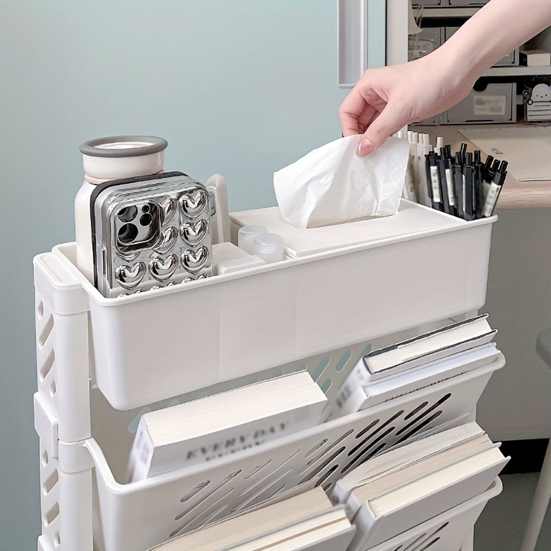 Combination Bookshelf Floor Standing Storage Rack Movable Bookshelf