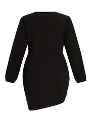  Sexy Lantern Sleeve V Neck Midi Dress