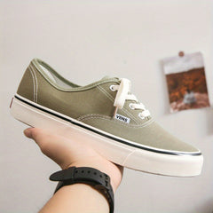 Men's Canvas Low Top Lace up Flat Sneakers Casual Outdoor Walking Shoes