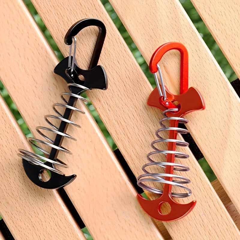 Outdoor Camping Canopy Wind Rope Buckles Fishbone Spring Pegs