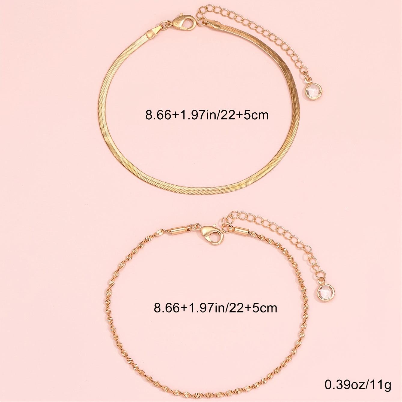 Temperament Chain Anklet Set Dainty Layered Adjustable Foot Chain
