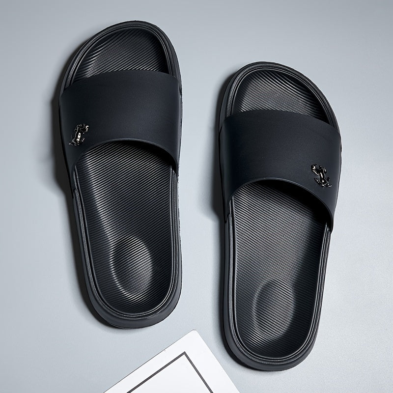 Men's Metallic Decor Slides Non Slip Slippers