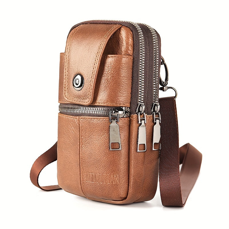 Men's Travel Shoulder Bag Crossbody Purse Leather Waist Pouch