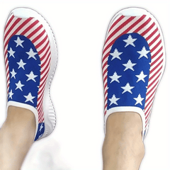 Women's Star & Striped Sock Shoes Comfortable Slip On Shoes