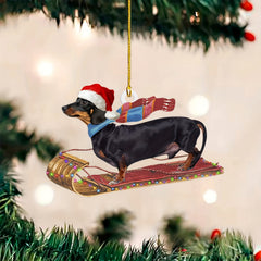 Festive Christmas Dachshunds Car Backpack Hanging Decorations