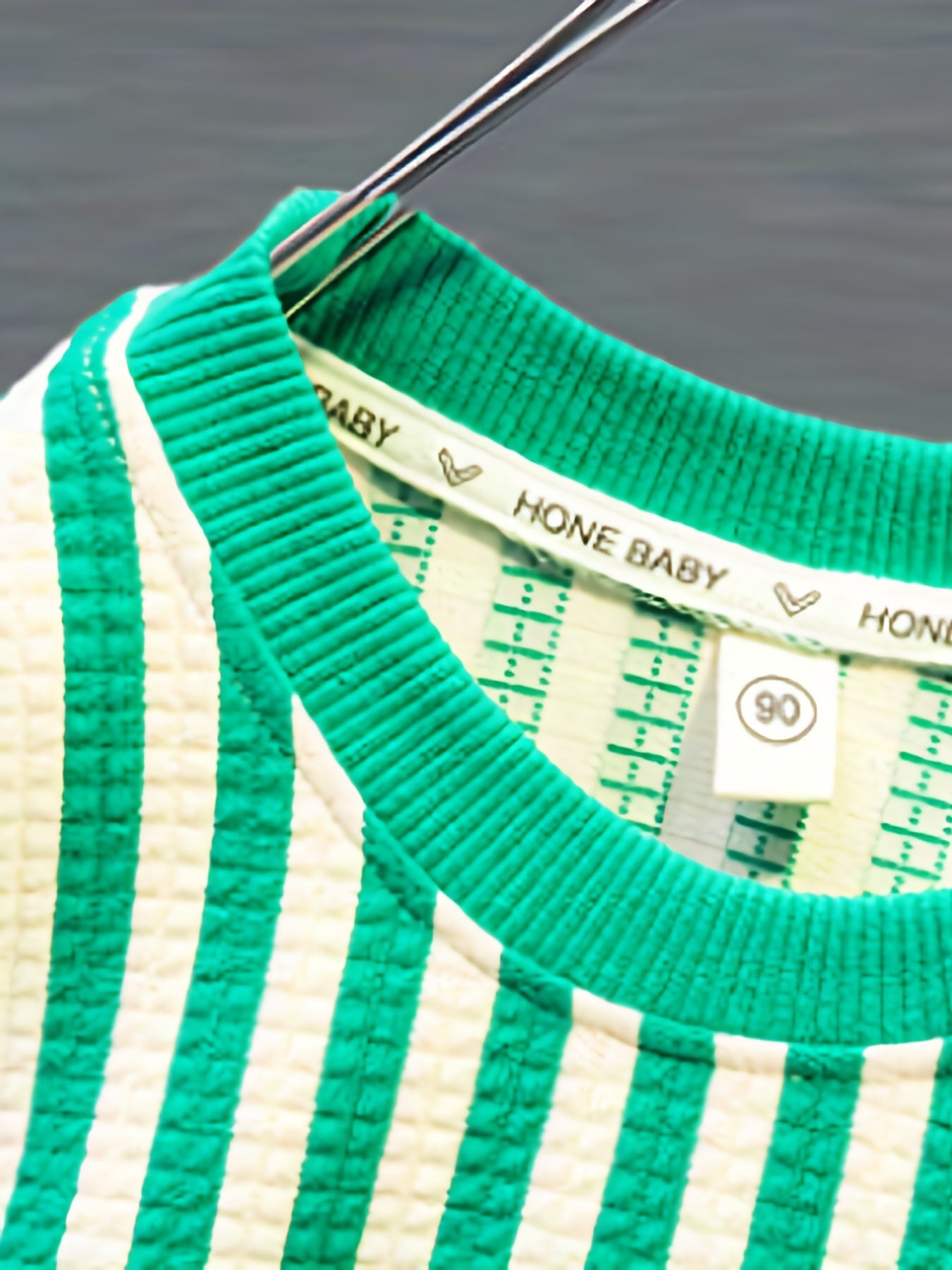 Boys Textured Striped Pullover Sweatshirt Long Sleeve Crew Neck Tops