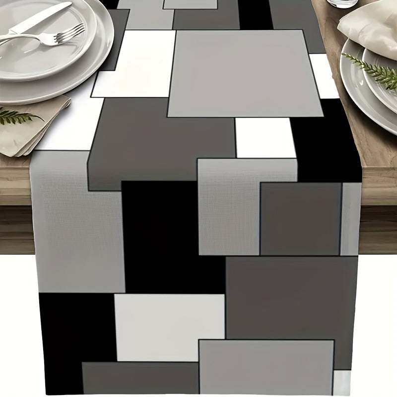 Geometric Table Runner Cotton Linen Decoration