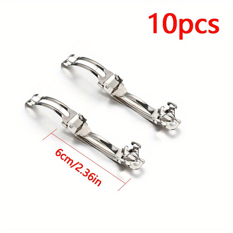 10pcs Silver Metal Spring Hair Clips Hairpin Base DIY Jewelry Making Barrettes
