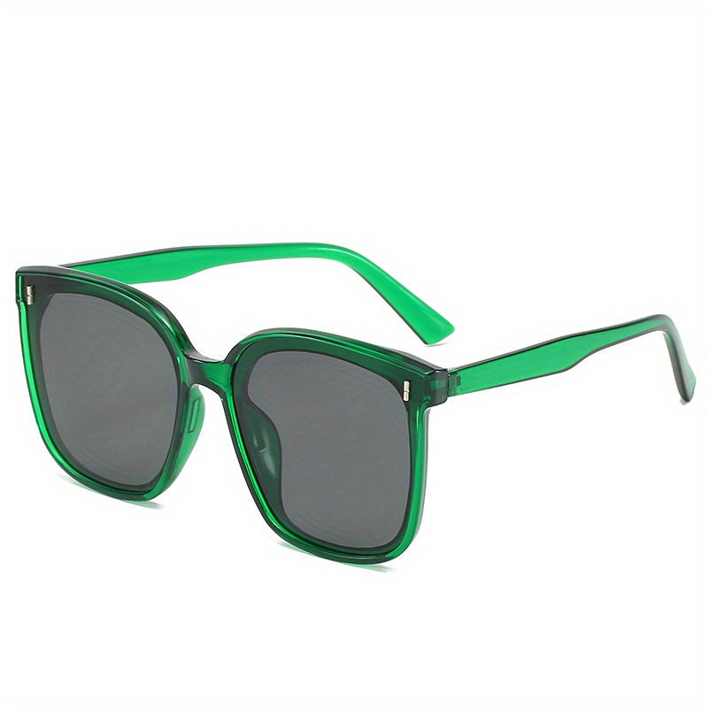 Oversized Cat Eye Sunglasses Square Frame Rivet Decor UV400