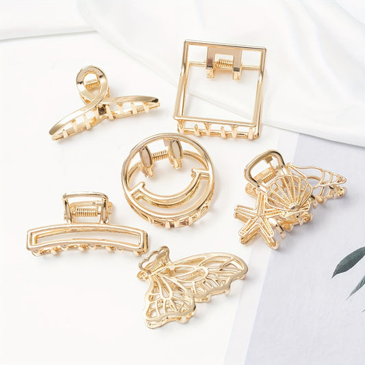 Mini Metal Hair Claw Hollow Shark Claw Back Head Clip Hair Accessories