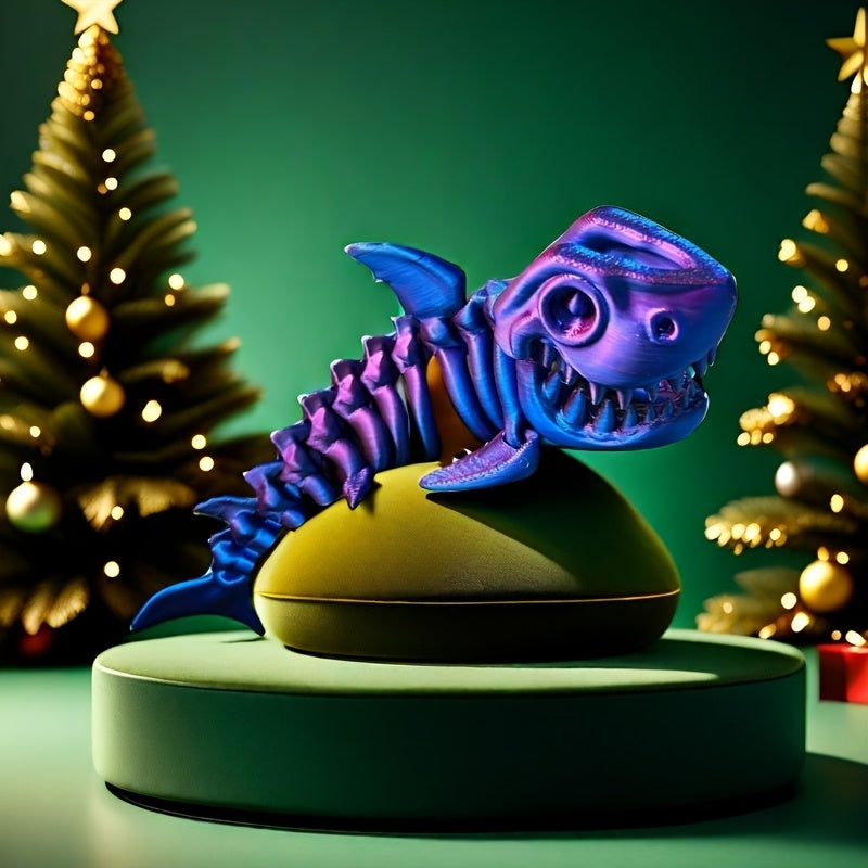 3D Printed Shark & Whale Figurine Movable Fish Decor