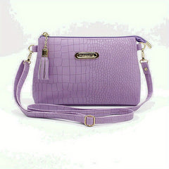 Crocodile Pattern Crossbody Bag PU Shoulder Bag Women's Handbag