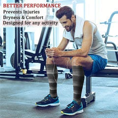 5 Pairs Compression Socks for Women Men 10-20 mmHg Knee High Compression Socks