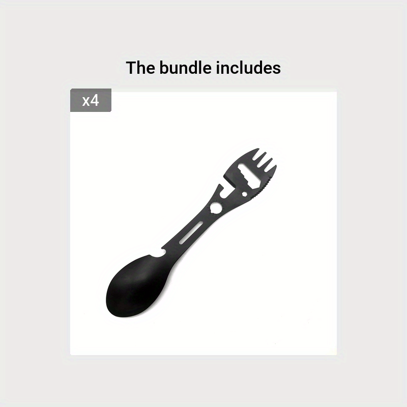 10 in 1 Spork Stainless Steel Utensil Can Opener Multi-Tool for Camping Hiking