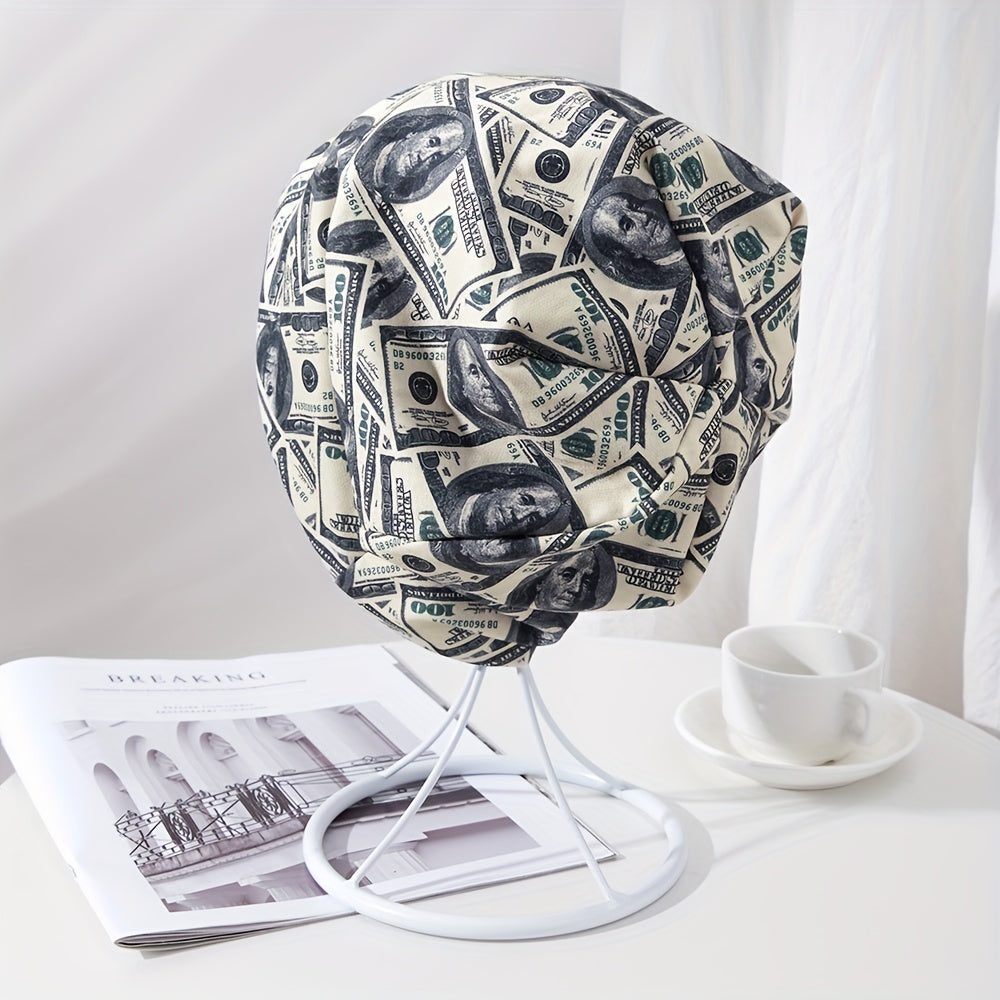 Men's Dollar Print Turban Hat Stacking Cap