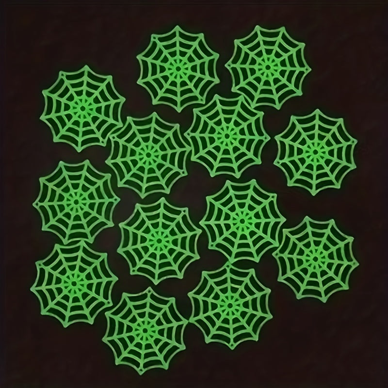10pcs Glow-in-the-Dark Spider Webs - Halloween Prank Props & Decor
