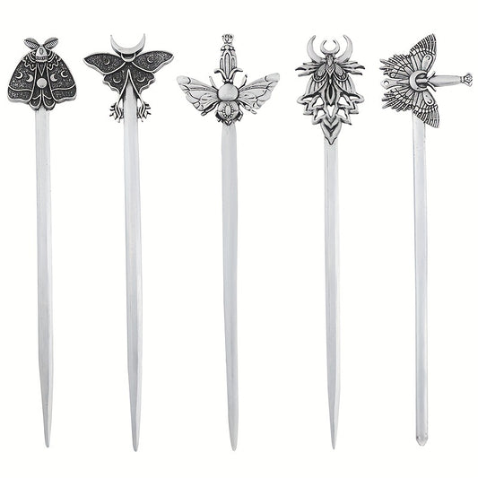 Vintage Viking Style Hairpin Moth Hair Stick Witch Nordic Celtic Accessory