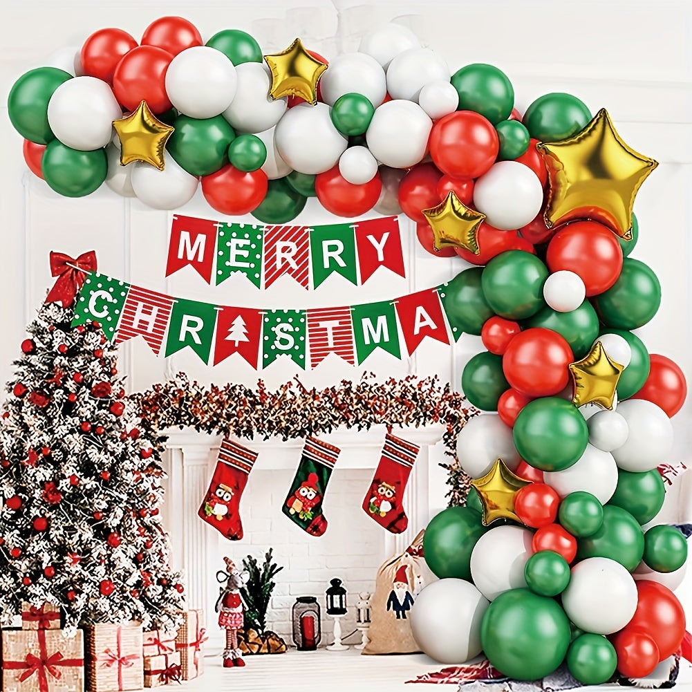 107pcs Christmas Balloon Garland Arch Kit Holiday Celebration Decor