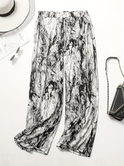  Tie Dye Ribbed Wide Leg Trousers