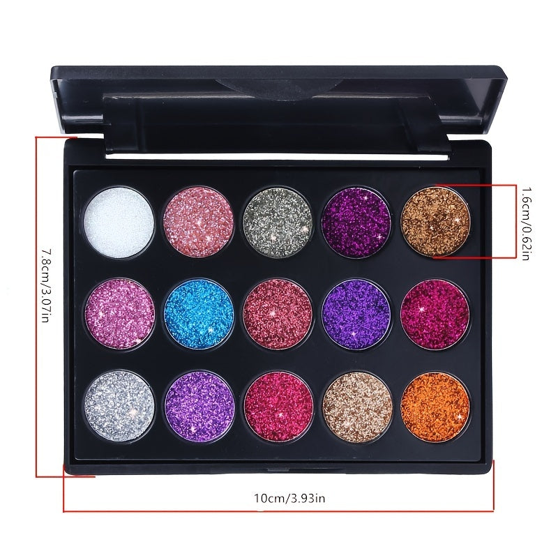 CmaaDu 15-Color Diamond Glitter Eyeshadow Tray - Shallot Powder