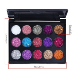 CmaaDu 15-Color Diamond Glitter Eyeshadow Tray - Shallot Powder