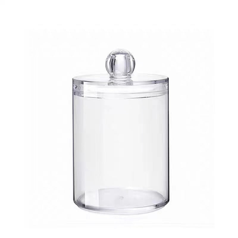 Clear Makeup Organizer with Swab Pad and Brush Holder