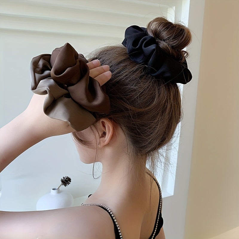 Large Size Solid Hair Ring Polyester Headwear Decorative Hair Accessory