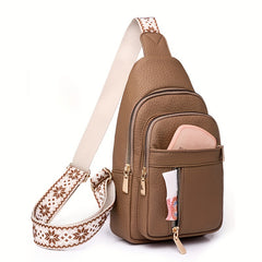 Women's Vintage Chest Bag PU Leather Crossbody Bag