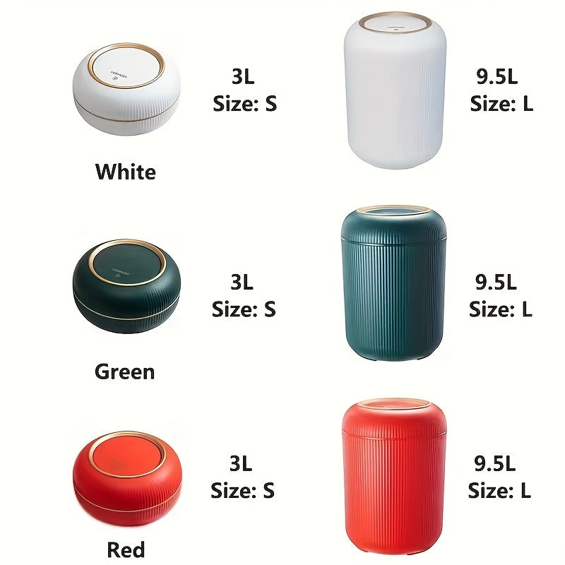 Anti Odor Wastebasket With Lid Press Type Desktop Paper Basket
