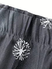 Women's Plus Dandelion Print Wide Leg Pants With Pockets