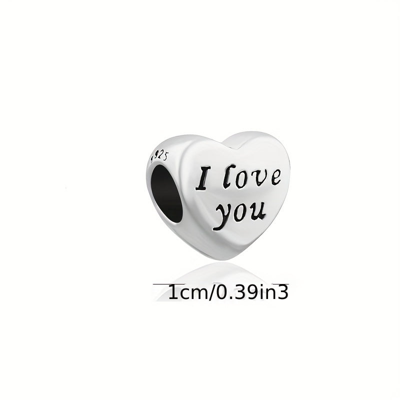 Heart Shape Beads Inlaid Diamond Large Hole Beads for DIY Jewelry