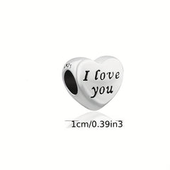 Heart Shape Beads Inlaid Diamond Large Hole Beads for DIY Jewelry