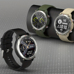Round Smart Watch Silicone Band Full Touch Screen Wireless Calling Waterproof